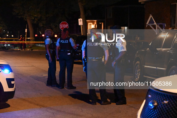 Two people are shot on the 10100 block of S. May Street in Chicago, Illinois, United States, on August 23, 2024. On Friday evening at approx...