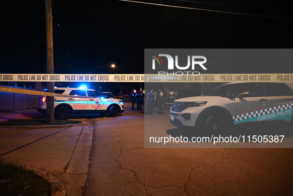 Two people are shot on the 10100 block of S. May Street in Chicago, Illinois, United States, on August 23, 2024. On Friday evening at approx...