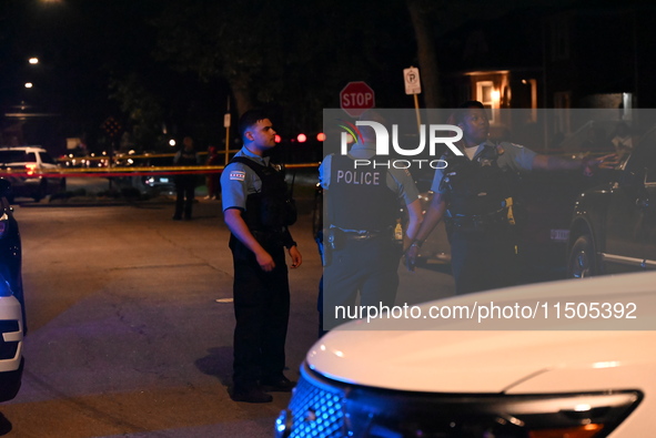 Two people are shot on the 10100 block of S. May Street in Chicago, Illinois, United States, on August 23, 2024. On Friday evening at approx...