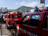 A fire breaks out at dawn on Saturday, August 24, in a food company in Pozzuoli, in the province of Naples. The blaze, still ongoing at arou...