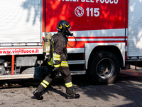 A fire breaks out at dawn on Saturday, August 24, in a food company in Pozzuoli, in the province of Naples. The blaze, still ongoing at arou...