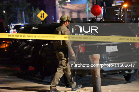 SWAT responds to a residence in Chicago, Illinois, United States, on August 23, 2024. On Friday evening, at approximately 9:15 p.m. on the 3...