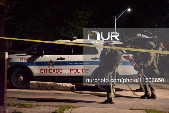 SWAT responds to a residence in Chicago, Illinois, United States, on August 23, 2024. On Friday evening, at approximately 9:15 p.m. on the 3...