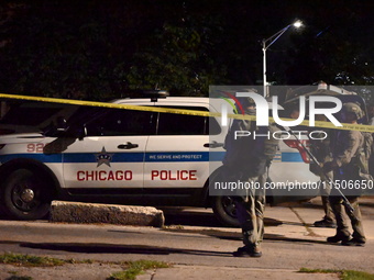 SWAT responds to a residence in Chicago, Illinois, United States, on August 23, 2024. On Friday evening, at approximately 9:15 p.m. on the 3...