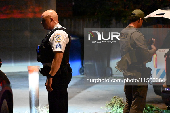 SWAT responds to a residence in Chicago, Illinois, United States, on August 23, 2024. On Friday evening, at approximately 9:15 p.m. on the 3...