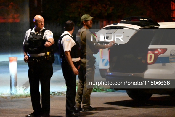 SWAT responds to a residence in Chicago, Illinois, United States, on August 23, 2024. On Friday evening, at approximately 9:15 p.m. on the 3...