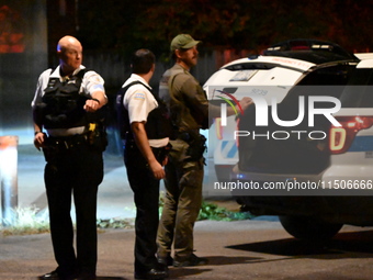 SWAT responds to a residence in Chicago, Illinois, United States, on August 23, 2024. On Friday evening, at approximately 9:15 p.m. on the 3...