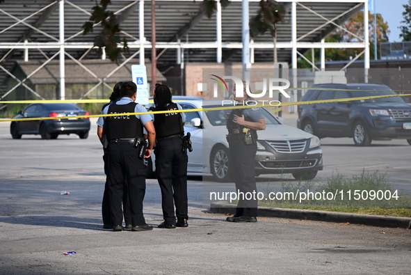 A 15-year-old male is shot on the 10200 block of S. Cottage Grove Avenue in Chicago, Illinois, United States, on August 24, 2024. On Saturda...