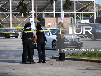 A 15-year-old male is shot on the 10200 block of S. Cottage Grove Avenue in Chicago, Illinois, United States, on August 24, 2024. On Saturda...