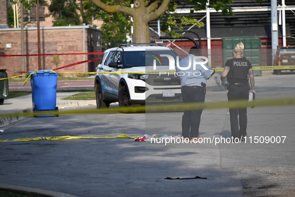 A 15-year-old male is shot on the 10200 block of S. Cottage Grove Avenue in Chicago, Illinois, United States, on August 24, 2024. On Saturda...