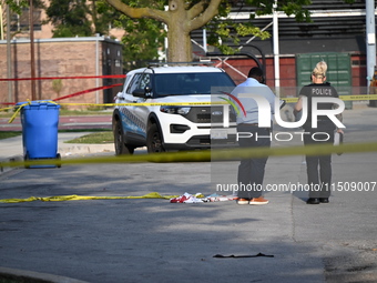 A 15-year-old male is shot on the 10200 block of S. Cottage Grove Avenue in Chicago, Illinois, United States, on August 24, 2024. On Saturda...