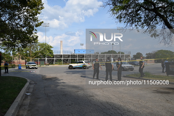 A 15-year-old male is shot on the 10200 block of S. Cottage Grove Avenue in Chicago, Illinois, United States, on August 24, 2024. On Saturda...