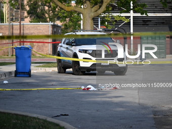 A 15-year-old male is shot on the 10200 block of S. Cottage Grove Avenue in Chicago, Illinois, United States, on August 24, 2024. On Saturda...