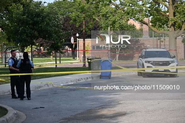 A 15-year-old male is shot on the 10200 block of S. Cottage Grove Avenue in Chicago, Illinois, United States, on August 24, 2024. On Saturda...