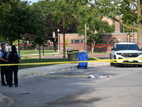 A 15-year-old male is shot on the 10200 block of S. Cottage Grove Avenue in Chicago, Illinois, United States, on August 24, 2024. On Saturda...