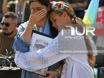 KRAKOW, POLAND - AUGUST 24:
Members of the Ukrainian diaspora in Krakow celebrate Ukrainian Independence Day with various events, including...