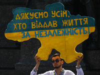 KRAKOW, POLAND - AUGUST 24:
Members of the Ukrainian diaspora in Krakow celebrate Ukrainian Independence Day with various events, including...