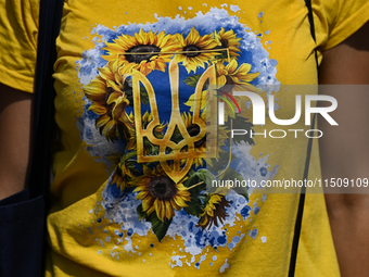 KRAKOW, POLAND - AUGUST 24:
Members of the Ukrainian diaspora in Krakow celebrate Ukrainian Independence Day with various events, including...