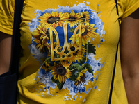 KRAKOW, POLAND - AUGUST 24:
Members of the Ukrainian diaspora in Krakow celebrate Ukrainian Independence Day with various events, including...