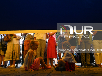 KRAKOW, POLAND - AUGUST 24:
Members of the Ukrainian diaspora in Krakow celebrate Ukrainian Independence Day with various events, including...