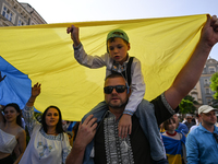 KRAKOW, POLAND - AUGUST 24:
Members of the Ukrainian diaspora in Krakow celebrate Ukrainian Independence Day with various events, including...