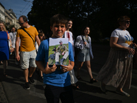 KRAKOW, POLAND - AUGUST 24:
Members of the Ukrainian diaspora in Krakow celebrate Ukrainian Independence Day with various events, including...