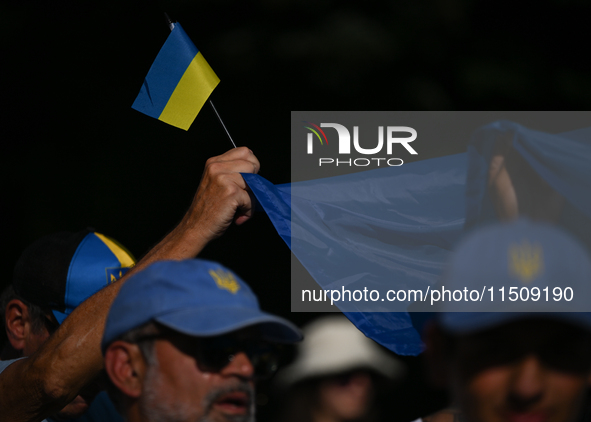 KRAKOW, POLAND - AUGUST 24:
Members of the Ukrainian diaspora in Krakow celebrate Ukrainian Independence Day with various events, including...