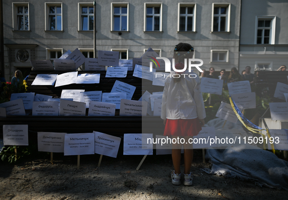 KRAKOW, POLAND - AUGUST 24:
Members of the Ukrainian diaspora in Krakow celebrate Ukrainian Independence Day with various events, including...