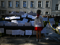 KRAKOW, POLAND - AUGUST 24:
Members of the Ukrainian diaspora in Krakow celebrate Ukrainian Independence Day with various events, including...