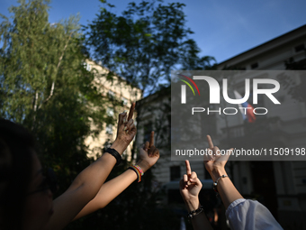 KRAKOW, POLAND - AUGUST 24:
Members of the Ukrainian diaspora in Krakow celebrate Ukrainian Independence Day with various events, including...