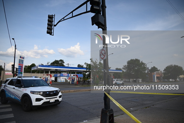 A 19-year-old male is shot multiple times on the 11500 block of S. Halsted Street in Chicago, Illinois, United States, on August 24, 2024. O...