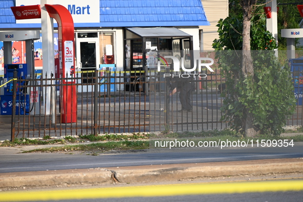 A 19-year-old male is shot multiple times on the 11500 block of S. Halsted Street in Chicago, Illinois, United States, on August 24, 2024. O...