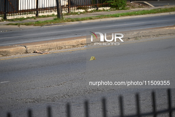 A 19-year-old male is shot multiple times on the 11500 block of S. Halsted Street in Chicago, Illinois, United States, on August 24, 2024. O...