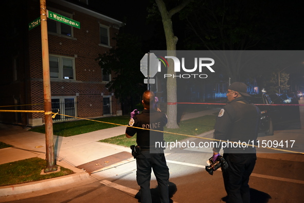 A 21-year-old male victim is shot numerous times on the 7200 block of S. Washtenaw Avenue in Chicago, Illinois, United States, on August 24,...