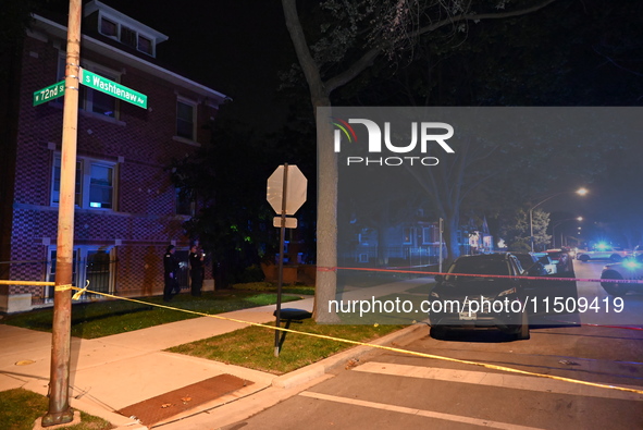 A 21-year-old male victim is shot numerous times on the 7200 block of S. Washtenaw Avenue in Chicago, Illinois, United States, on August 24,...