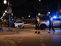 Three people are shot, one in critical condition, on the 3600 block of W. Douglas Blvd in Chicago, Illinois, United States, on August 24, 20...