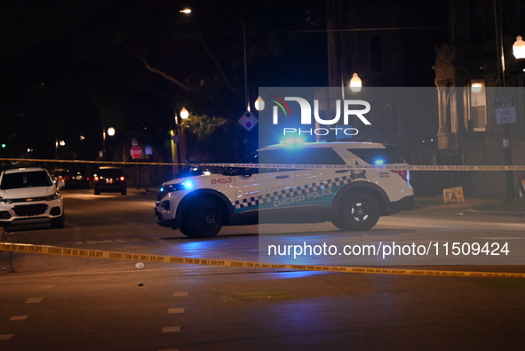 Three people are shot, one in critical condition, on the 3600 block of W. Douglas Blvd in Chicago, Illinois, United States, on August 24, 20...