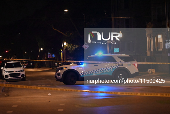 Three people are shot, one in critical condition, on the 3600 block of W. Douglas Blvd in Chicago, Illinois, United States, on August 24, 20...