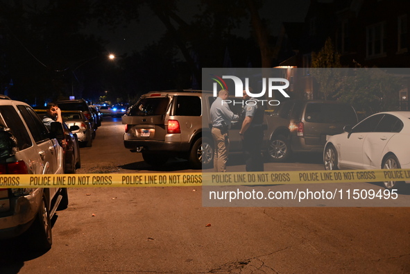 An unidentified male is shot and killed on the 2400 block of S. Christiana Avenue in Chicago, Illinois, United States, on August 24, 2024. A...