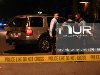 An unidentified male is shot and killed on the 2400 block of S. Christiana Avenue in Chicago, Illinois, United States, on August 24, 2024. A...