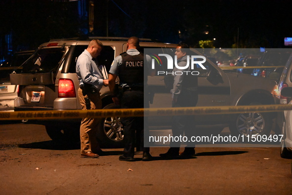 An unidentified male is shot and killed on the 2400 block of S. Christiana Avenue in Chicago, Illinois, United States, on August 24, 2024. A...