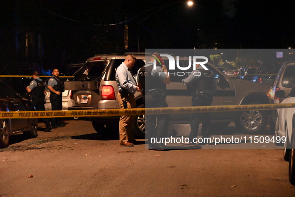 An unidentified male is shot and killed on the 2400 block of S. Christiana Avenue in Chicago, Illinois, United States, on August 24, 2024. A...