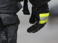 Firefighters participate in a rescue drill at a chemical company in Huai'an, Jiangsu province, China, on August 25, 2024. (