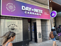 A shop sells cannabis and marijuana paraphernalia in downtown Toronto, Ontario, Canada, on August 14, 2024. (