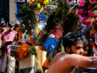 A dancer performs in front of the audience at the annual Ganesh Chaturthi Hindu celebration in the streets of Paris, France, in Paris, Franc...