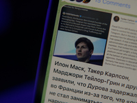 The Telegram messaging app is seen on an iPhone in this illustration taken on 25 August, 2024 in Warsaw, Poland. Telegram founder and CEO Pa...