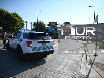 An unidentified adult man is shot multiple times and killed in a shooting on the 400 block of W. Cermak Road in Chicago, Illinois, United St...