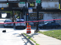 An unidentified adult man is shot multiple times and killed in a shooting on the 400 block of W. Cermak Road in Chicago, Illinois, United St...