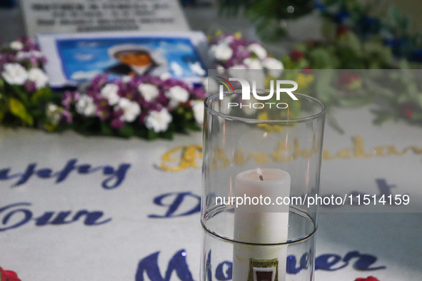 Saint Teresa's tomb is seen in the mother house in Kolkata, India, on August 26, 2024. 