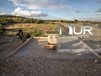 A drinking water point in the isolated rural area of Chrichira in Kairouan, Tunisia, on May 8, 2024. As the region faces water stress, resul...